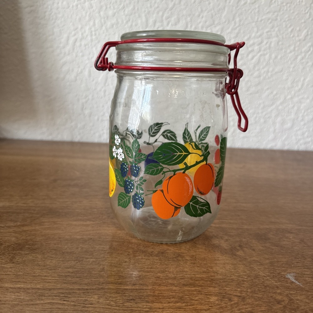 Vintage Le Parfait Super Glass Jar Hermetic Fruit Kitsch France Cottage Core